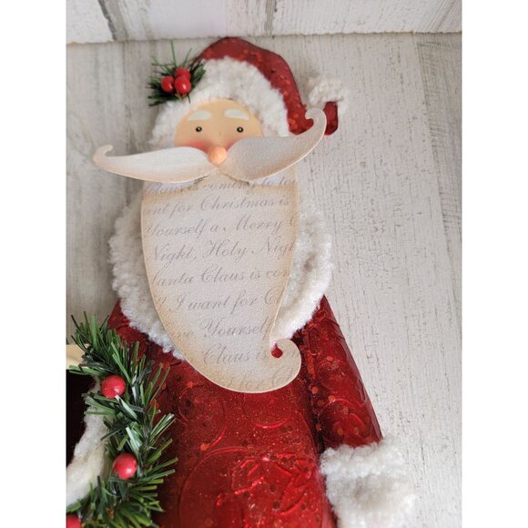 pier 1 ? Metal rustic Santa Claus wreath Xmas home decor figure unique - Picture 5 of 11